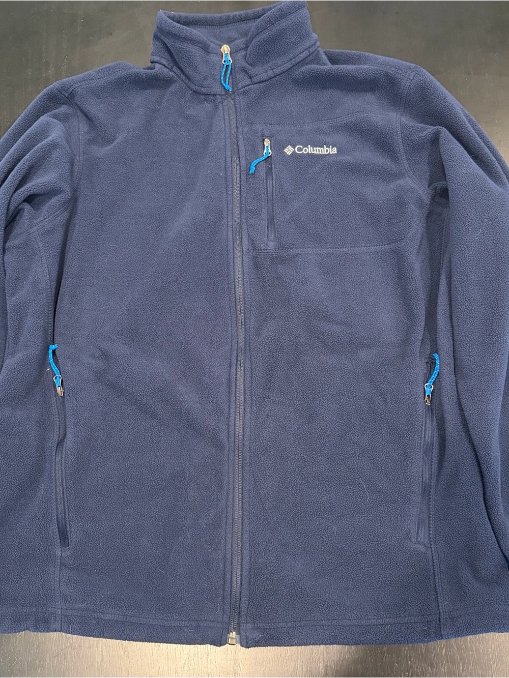 Columbia Navy Blue Lightweight Fleece Jacket with Blue Zipper Pulls